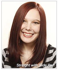 Long straight party hairstyle